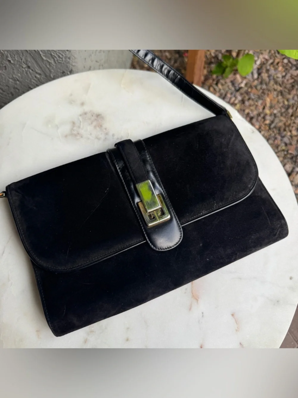 Gucci Suede Leather Flap Shoulder Bag - Picture 2 of 16